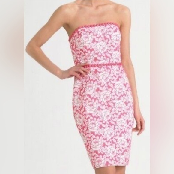 Lilly Pulitzer NWT Allegra Dress Holy Roses hotty pink roses eyelet dress size 4 - Picture 1 of 10